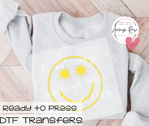 Sunshine Smiley DTF Transfer