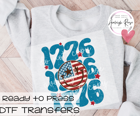 1776 Stacked DTF Transfer