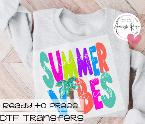 Summer Vibes Bright DTF Transfer