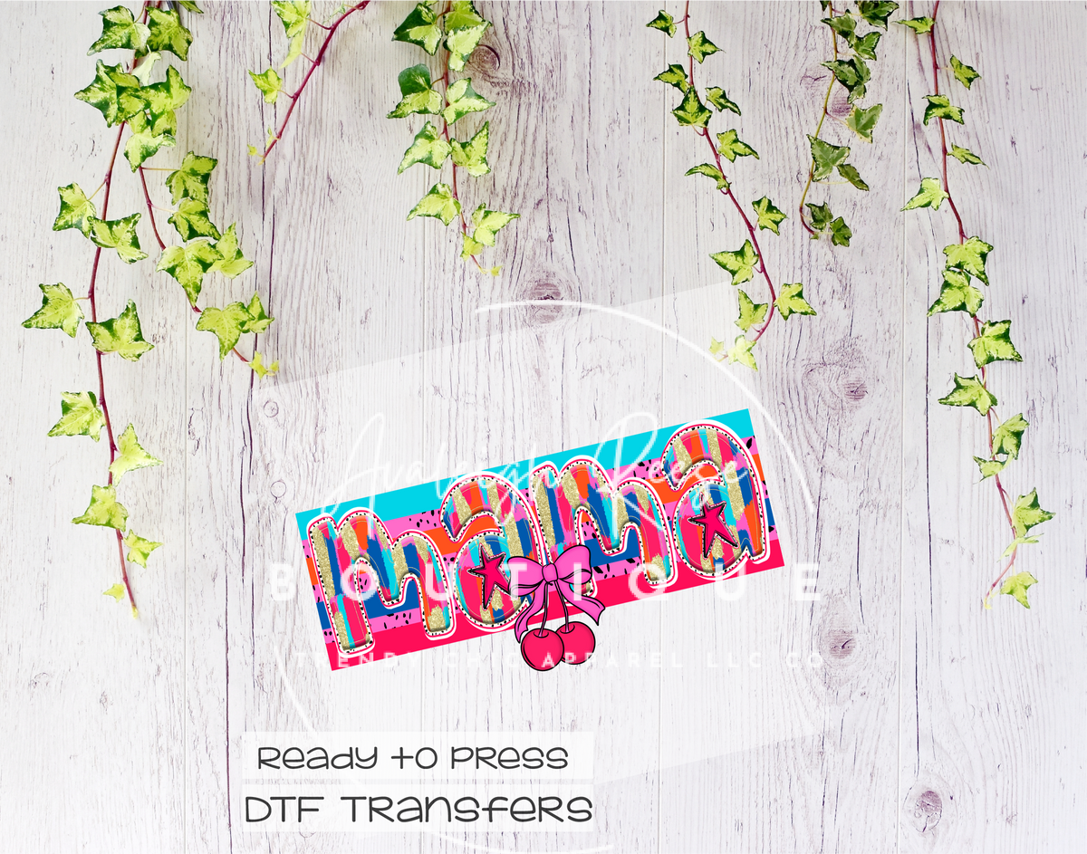 Mama Brushstroke Cherry  DTF Transfer