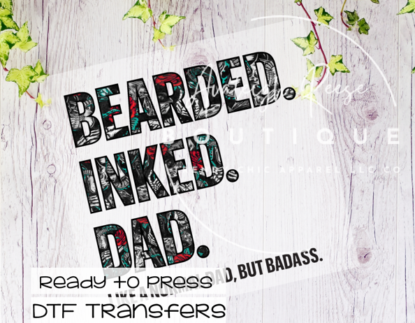 Bearded Inked Dad DTF Transfer