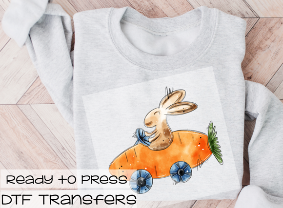 Bunny Carrot Car  DTF Transfer