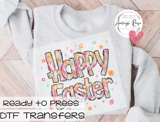 Happy Easter Brushstroke DTF Transfer