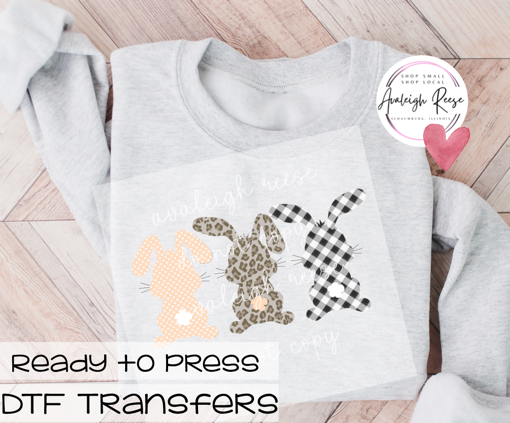 Bunny Trio DTF Transfer