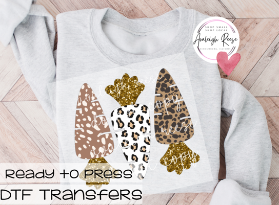 Leopard Carrot Faux Glitter DTF Transfer