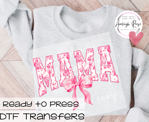 Mama Pink Floral DTF Transfer