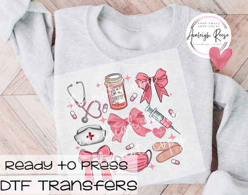 Nurse Coquette -Pink DTF Transfer