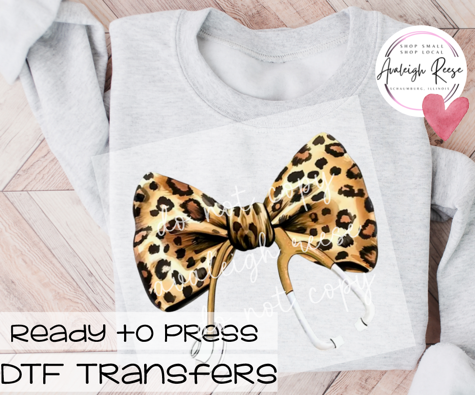 Nurse Stethoscope Leopard DTF Transfer