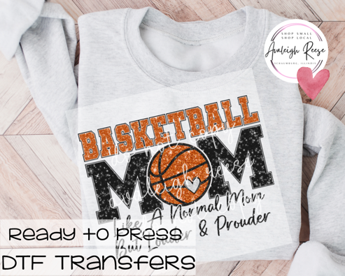 Faux Sparkle Basketball Mom DTF Transfer