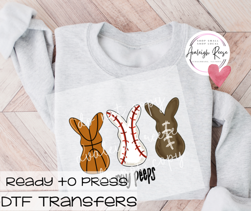 Sports Easter Peeps  DTF Transfer
