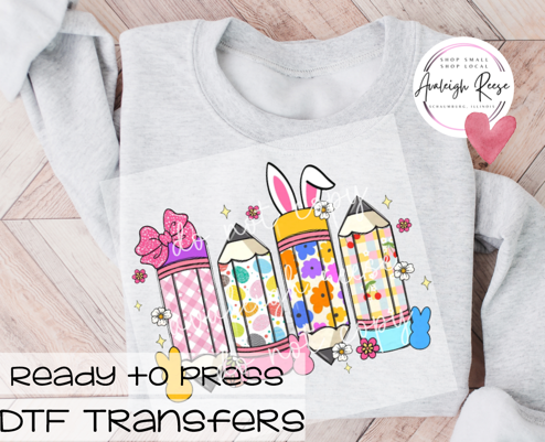 Easter Teacher Pencils DTF Transfer