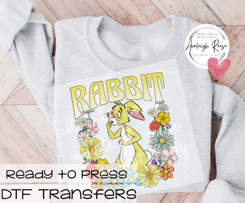 Rabbit Floral DTF Transfer