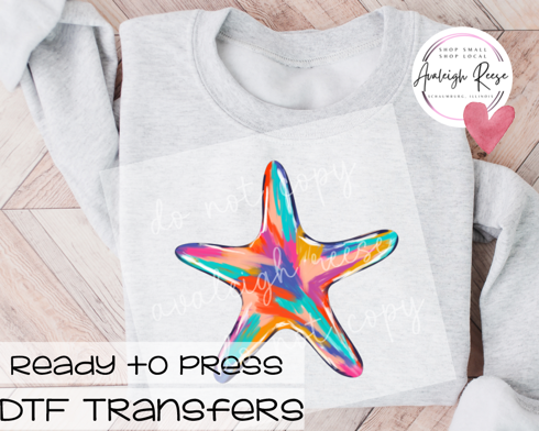 Brushstroke Starfish DTF Transfer