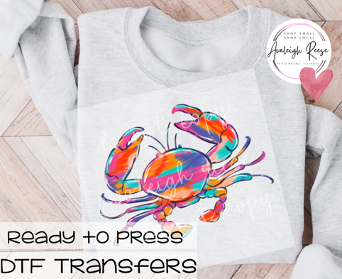 Brushstroke Crab DTF Transfer