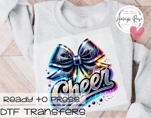Colorful Cheer with Bow DTF Transfer