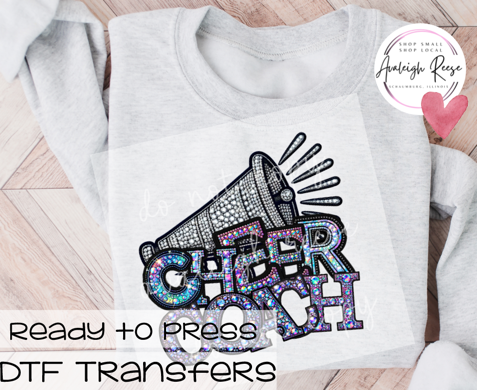 Faux Sparkle Cheer Coach DTF Transfer