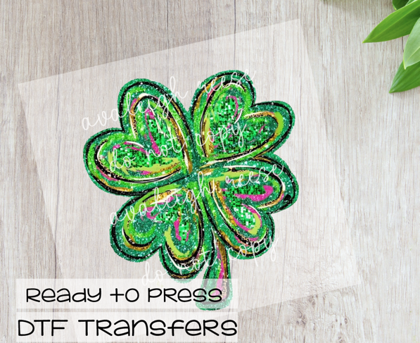 Faux Sparkle Clover DTF Transfer