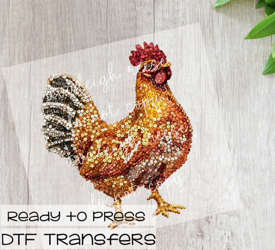 Diamond Rooster DTF Transfer