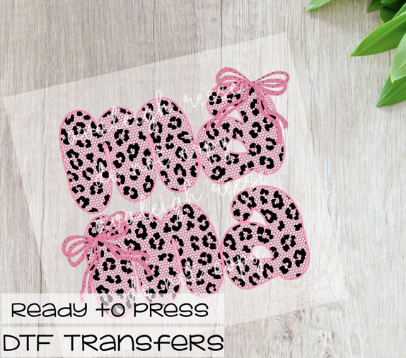 Mama Pink Leopard DTF Transfer