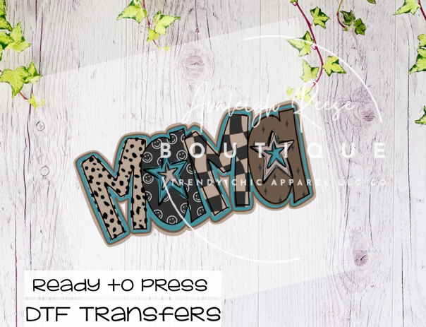 Mama Browns/Teal DTF Transfer