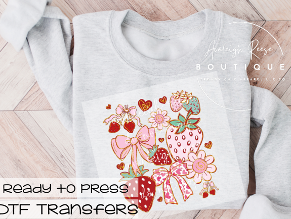 Strawberry Coquette DTF Transfer