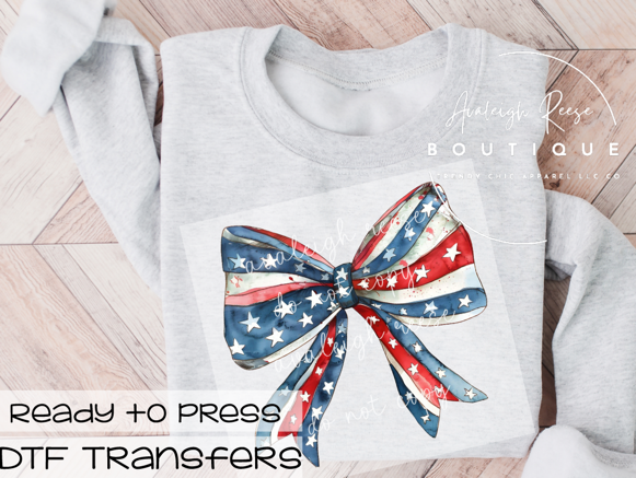 Patriotic Bow DTF Transfer