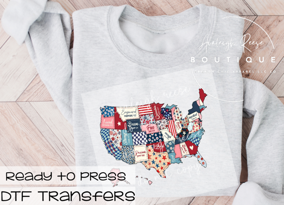 Quilted States DTF Transfer