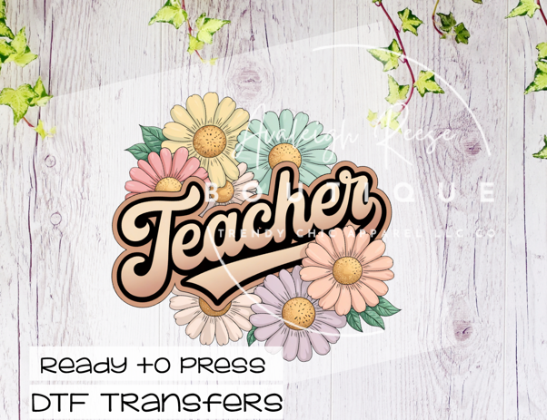 Teacher Floral DTF Transfer