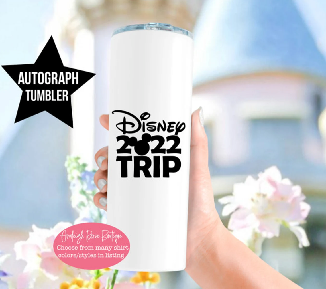 Disney Autograph 20oz Tumbler - Disney Tumbler with Lid and Straw - Gi –  AvaLeigh Reese