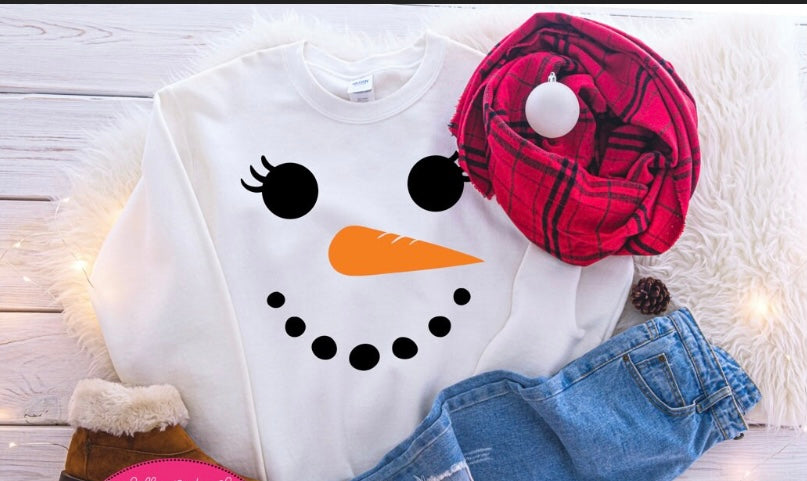Snowman Face Sweatshirts and T-Shirts