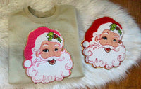 Santa Chenille Patch Sweatshirts or T-Shirts