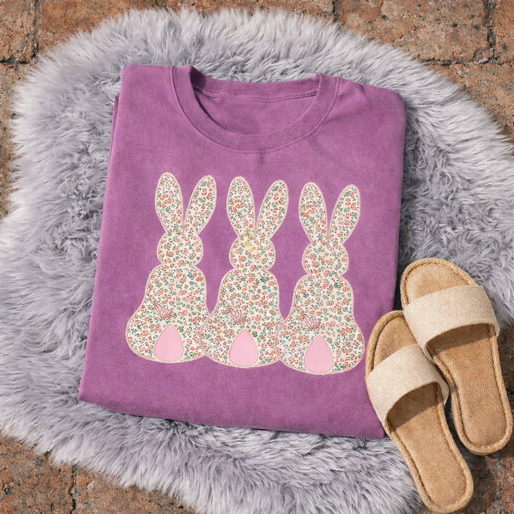 Floral Bunny Trio T-Shirts & Sweatshirts