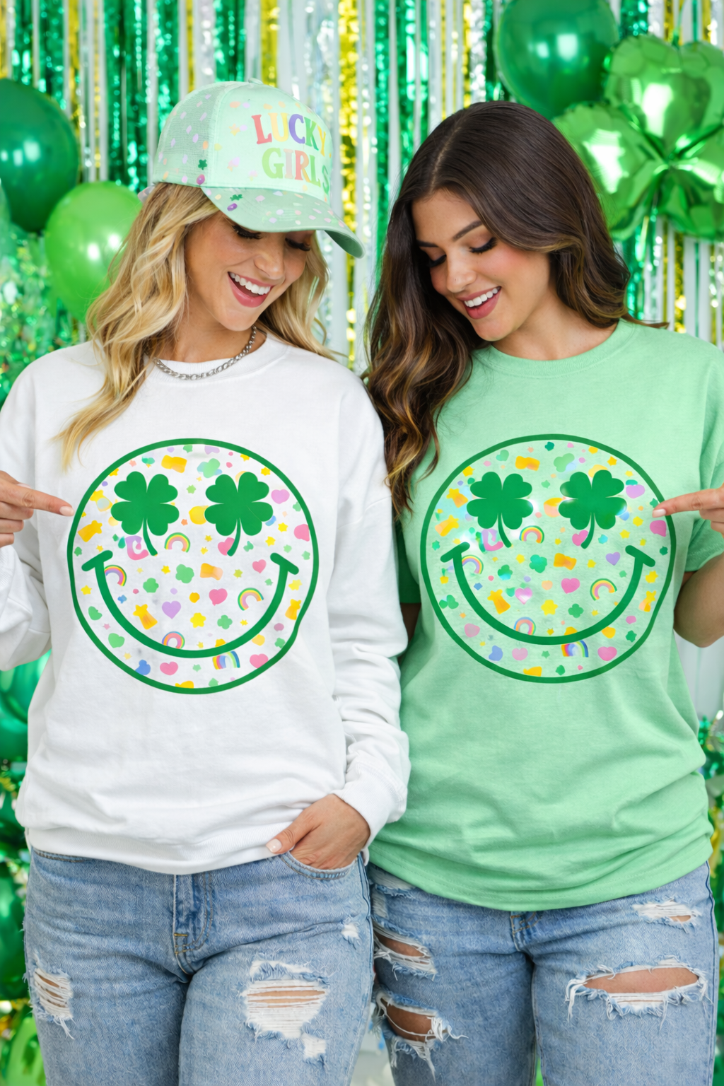 Lucky Charm Smiley Sweatshirt or Tee