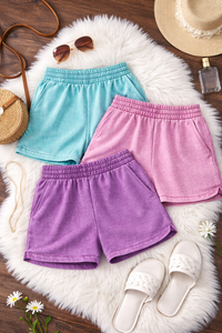 Zenana Acid Wash Shorts