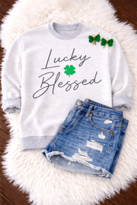Lucky + Blessed Inverted Sweatshirt