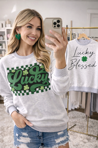 Lucky  Checkered Inverted Sweatshirt