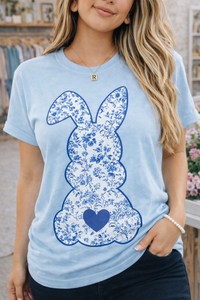 Blue Floral Bunny T-Shirts & Sweatshirts