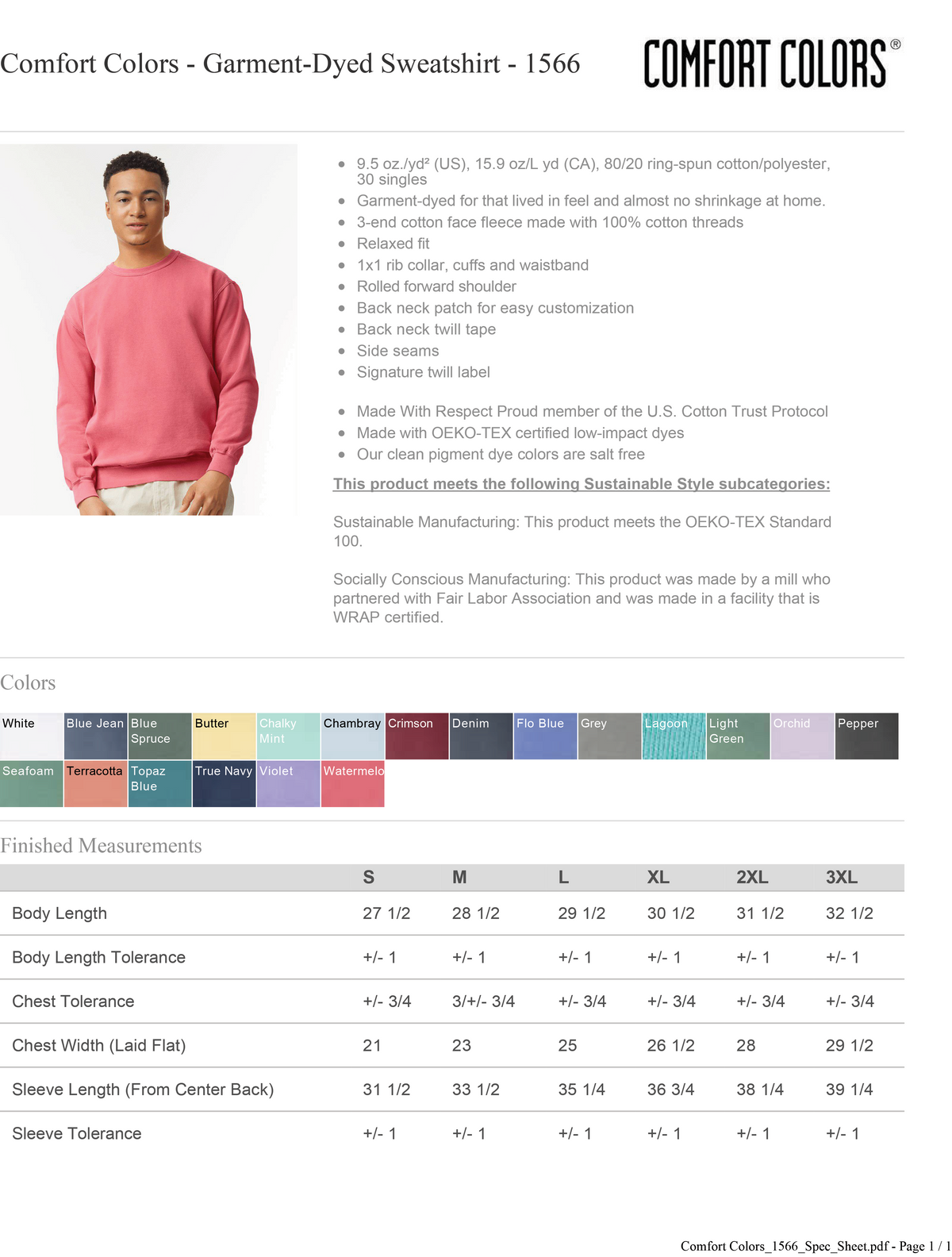 COMFORT COLOR SWEATSHIRT UPGRADE