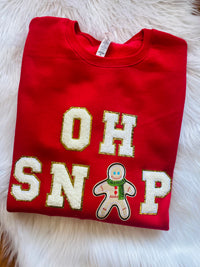 OH SNAP Chenille Patch Sweatshirts or T-Shirts