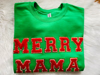 Merry Mama Chenille Patch Sweatshirts or T-Shirts