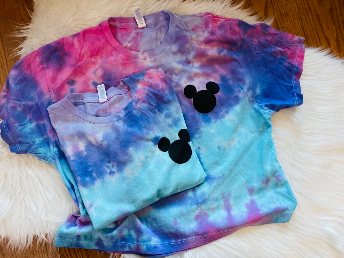 Mickey Tie Dye Crop Tees