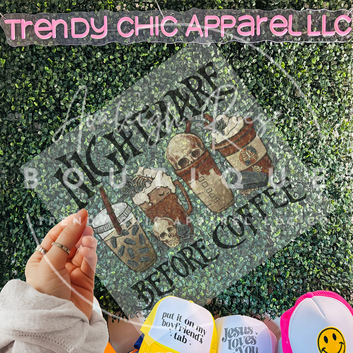 Nightmare Before Coffee Skulls DTF Transfer