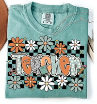 Teacher Floral Checkered Sweatshirts & T-Shirts