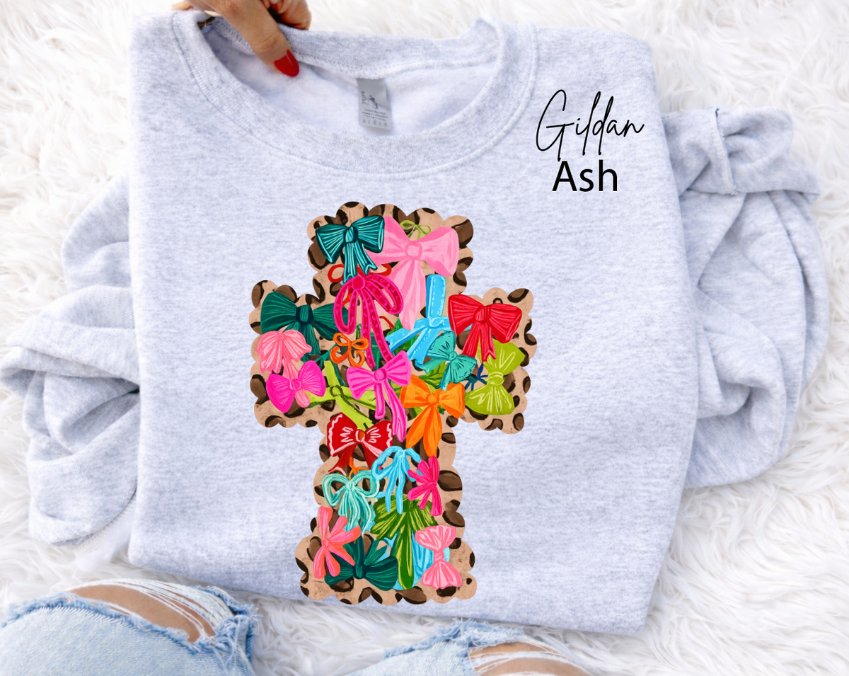 Bow Leopard Cross T-Shirts & Sweatshirts