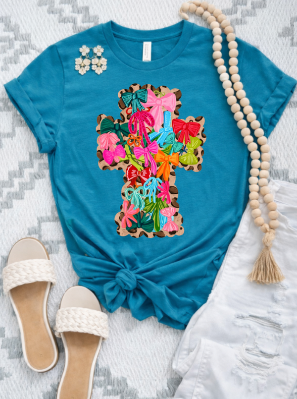 Bow Leopard Cross T-Shirts & Sweatshirts