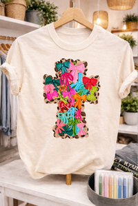 Bow Leopard Cross T-Shirts & Sweatshirts