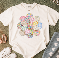 Faux Patchwork Flower Sweatshirts & T-Shirts
