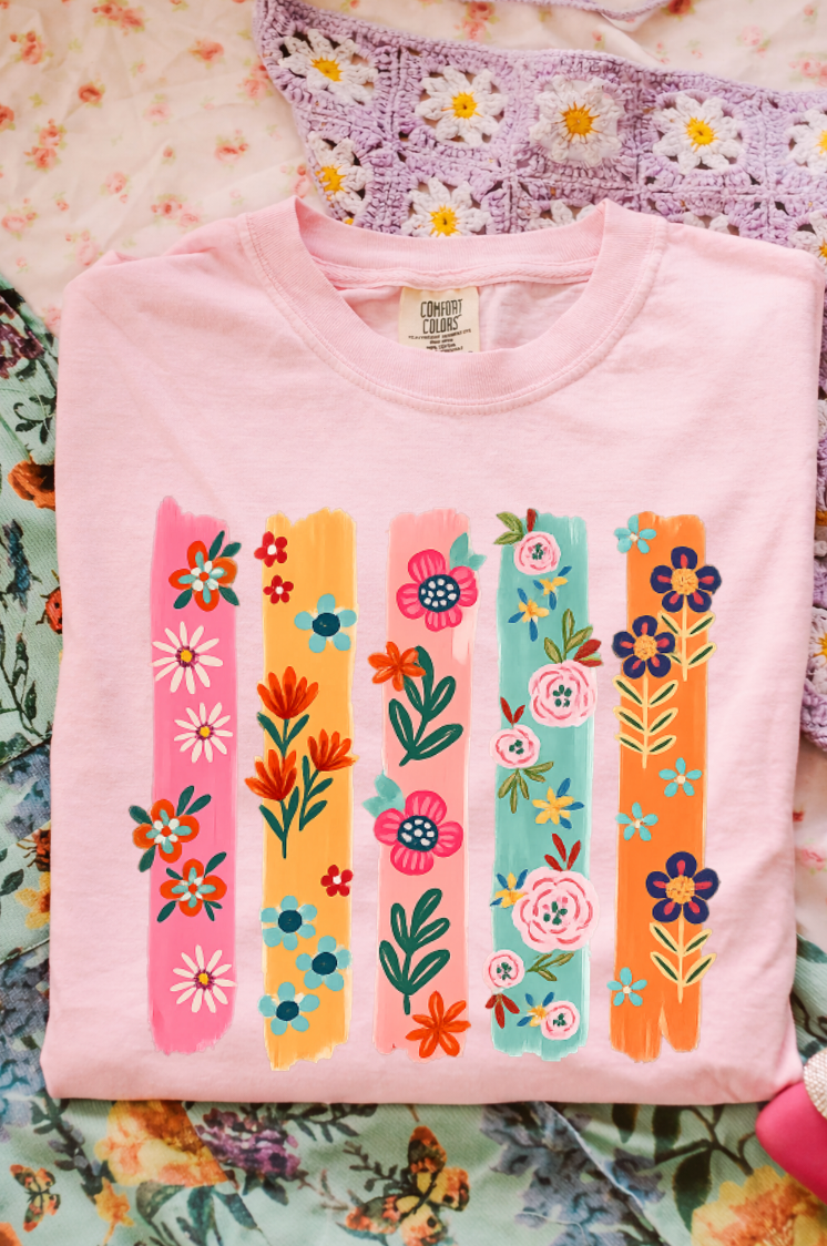 Fresh Floral Boho Striped Sweatshirts & T-Shirts