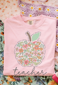 Floral Apple Teacher Sweatshirts & T-Shirts