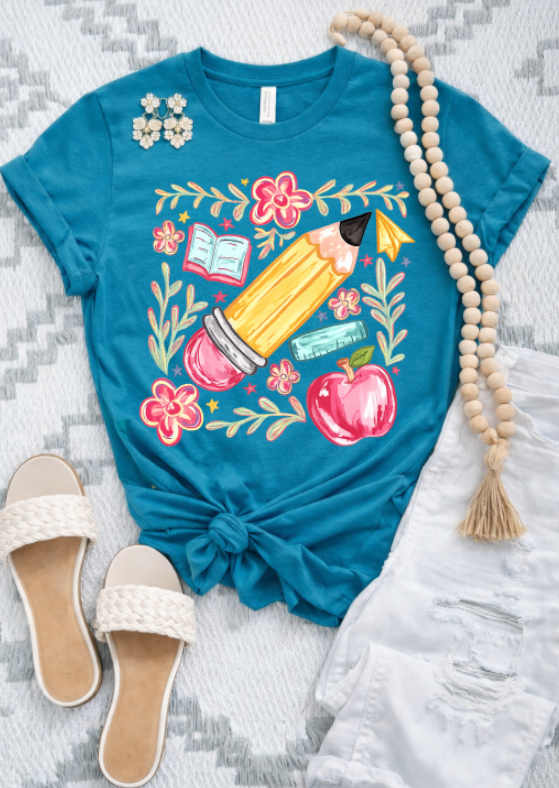 Brushstroke Floral Teacher Sweatshirts & T-Shirts